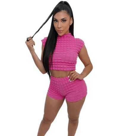 Spring And Summer New Bubble Solid Color Suit - Trendha