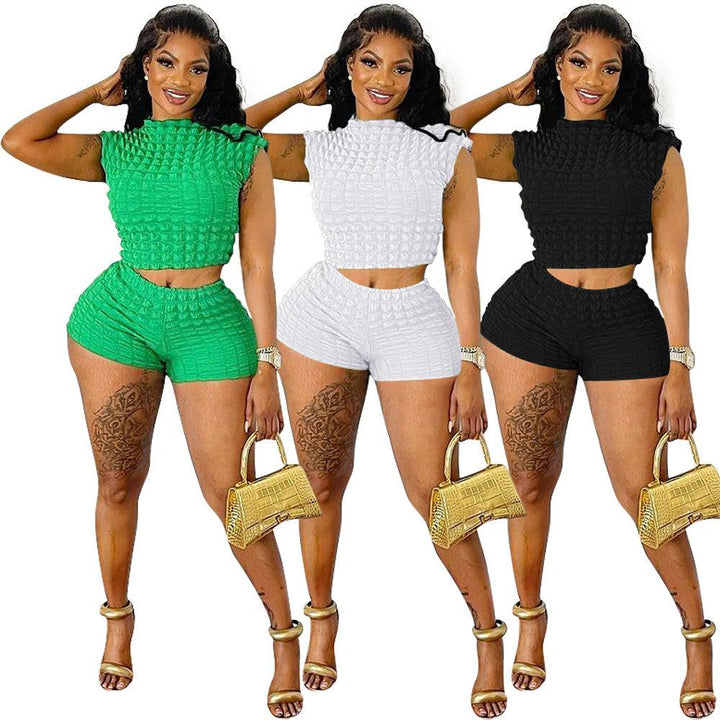 Spring And Summer New Bubble Solid Color Suit - Trendha