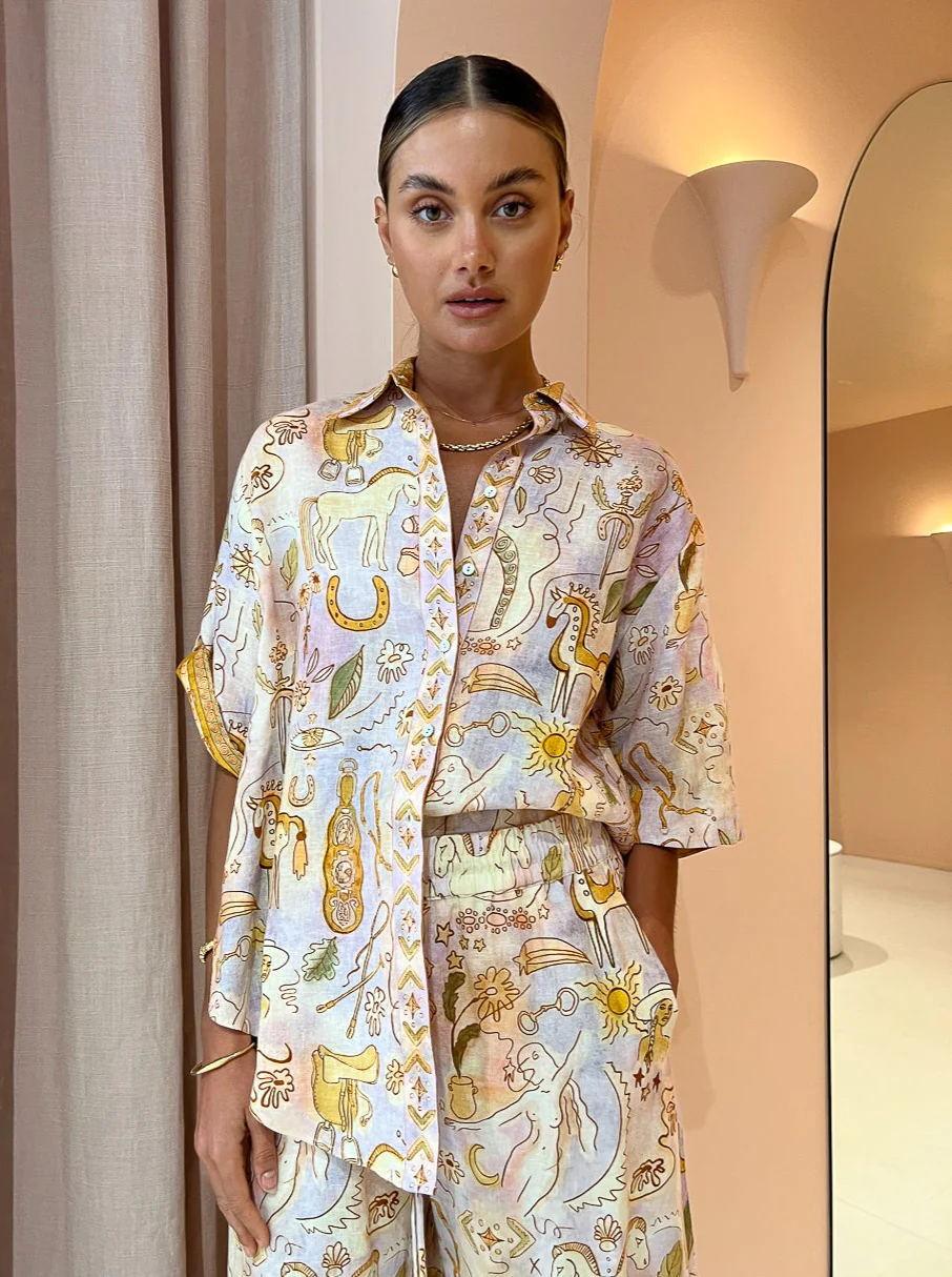 Spring And Summer New Casual Pocket Half Sleeve Suit INS Loose Fashion Women's Wear Two-piece Suit - Trendha