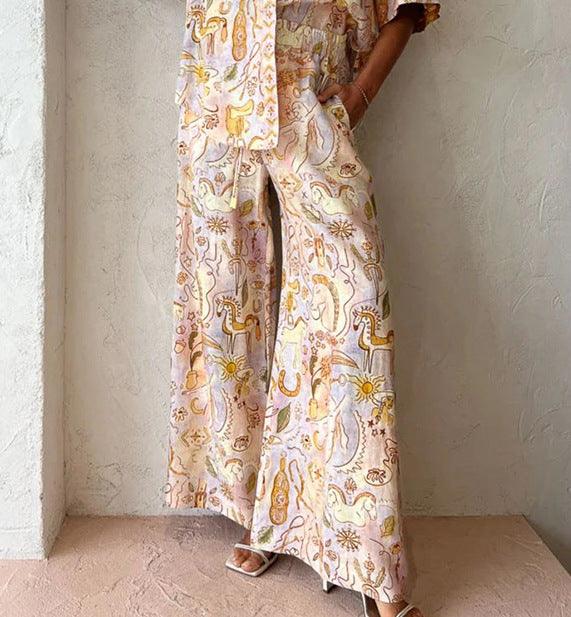 Spring And Summer New Casual Pocket Half Sleeve Suit INS Loose Fashion Women's Wear Two-piece Suit - Trendha