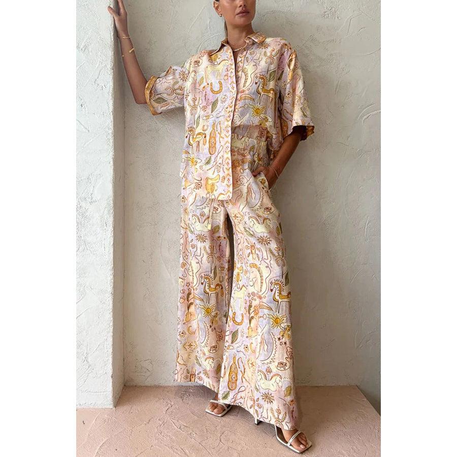Spring And Summer New Casual Pocket Half Sleeve Suit INS Loose Fashion Women's Wear Two-piece Suit - Trendha