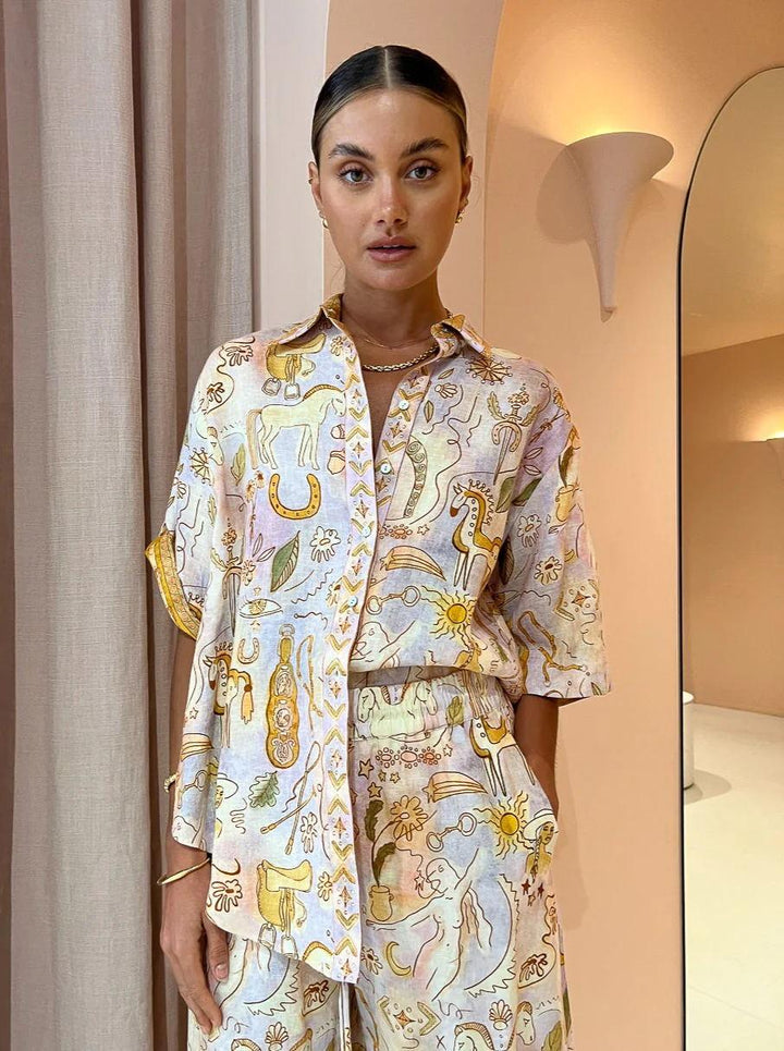 Spring And Summer New Casual Pocket Half Sleeve Suit INS Loose Fashion Women's Wear Two-piece Suit - Trendha