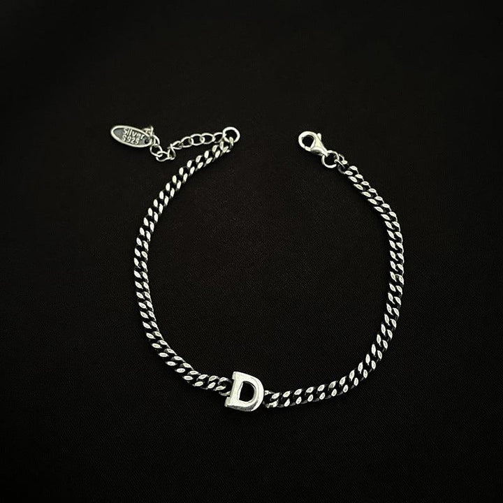 Sterling Silver 26 English Letter Bracelet Female Minority - Trendha