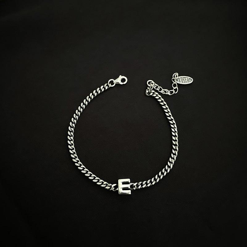 Sterling Silver 26 English Letter Bracelet Female Minority - Trendha