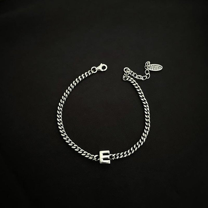 Sterling Silver 26 English Letter Bracelet Female Minority - Trendha