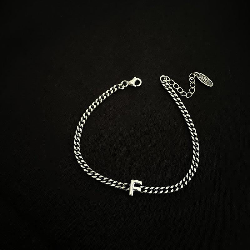 Sterling Silver 26 English Letter Bracelet Female Minority - Trendha