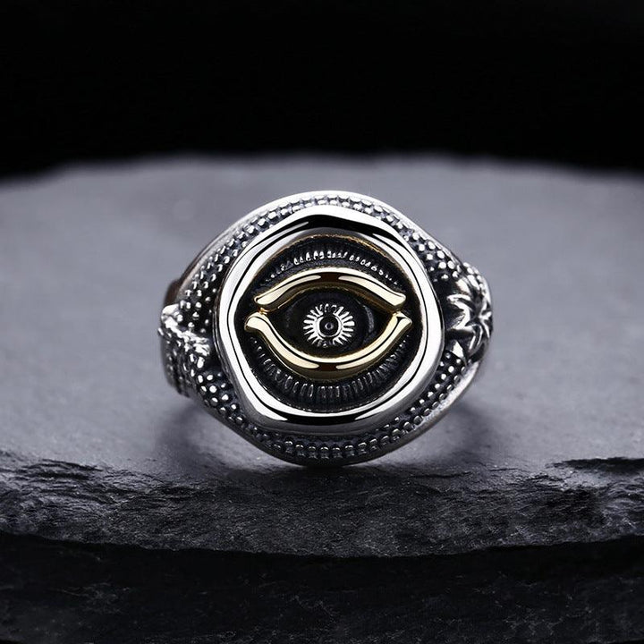 Sterling Silver Eye Of God Ring For Men - Trendha