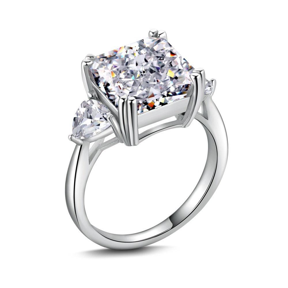 Sterling Silver High Carbon Diamond Ring Female Luxury - Trendha