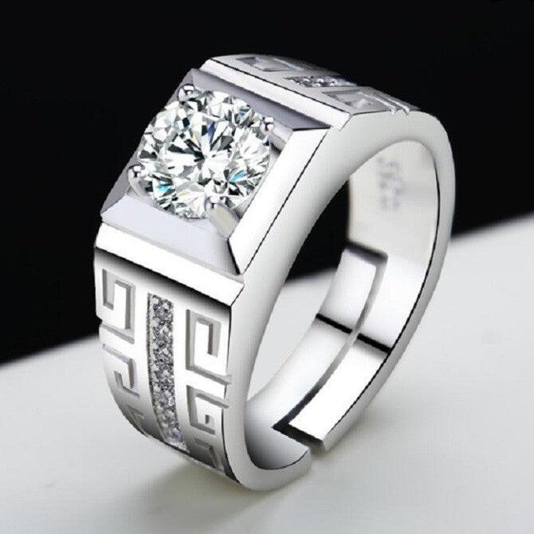 Sterling Silver Momulberry Stone S925 Fortune Character Ring