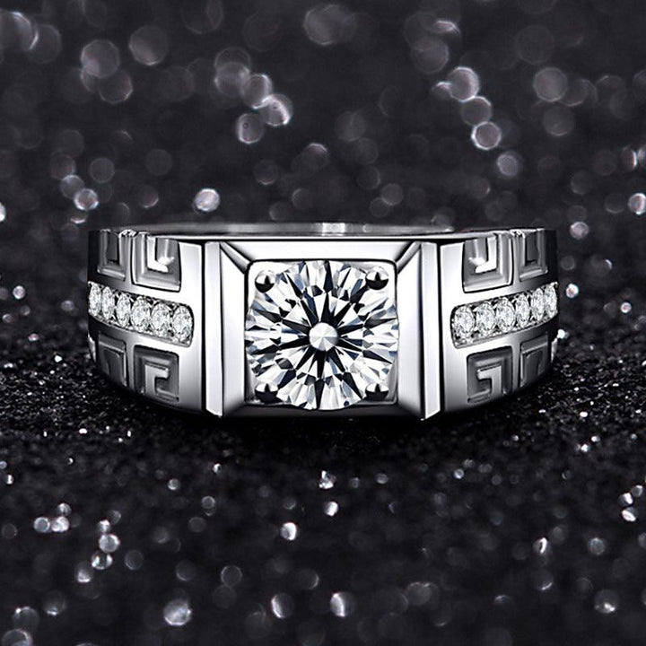 Sterling Silver Momulberry Stone S925 Fortune Character Ring - Trendha