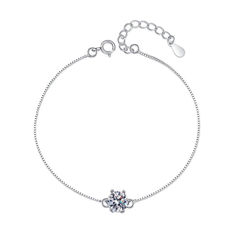 Sterling Silver Mosang Stone Women's Bracelet - Trendha