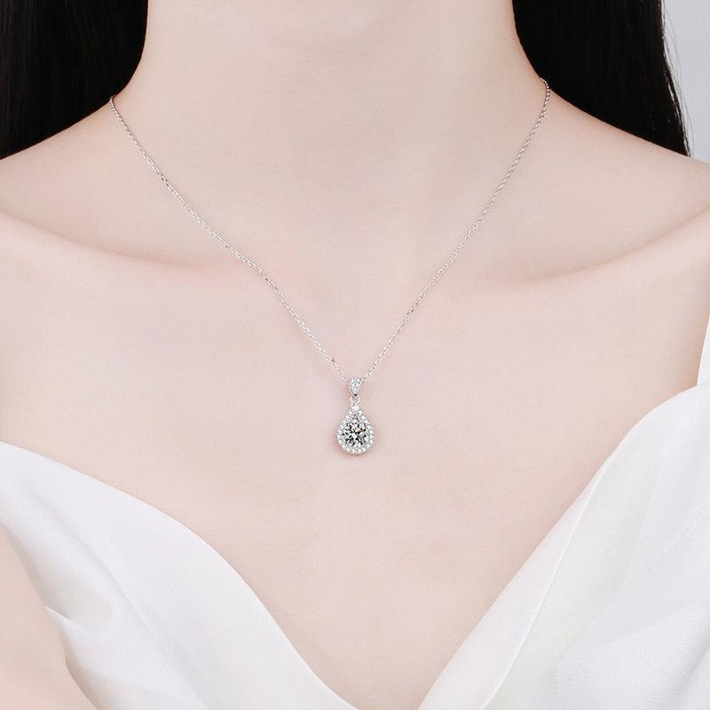 Sterling Silver Necklace For Women Moissanite Delicate