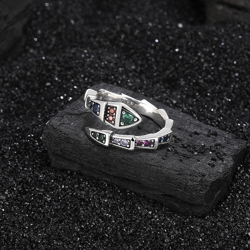 Sterling Silver S925 Snake Fashion Ring - Trendha