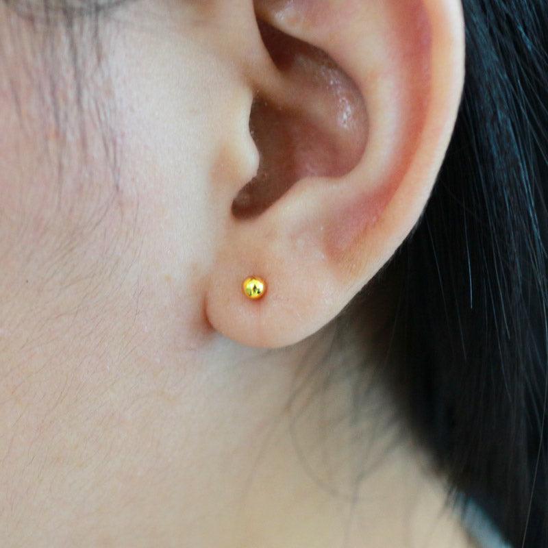 Transfer Bead Round Bead Earrings