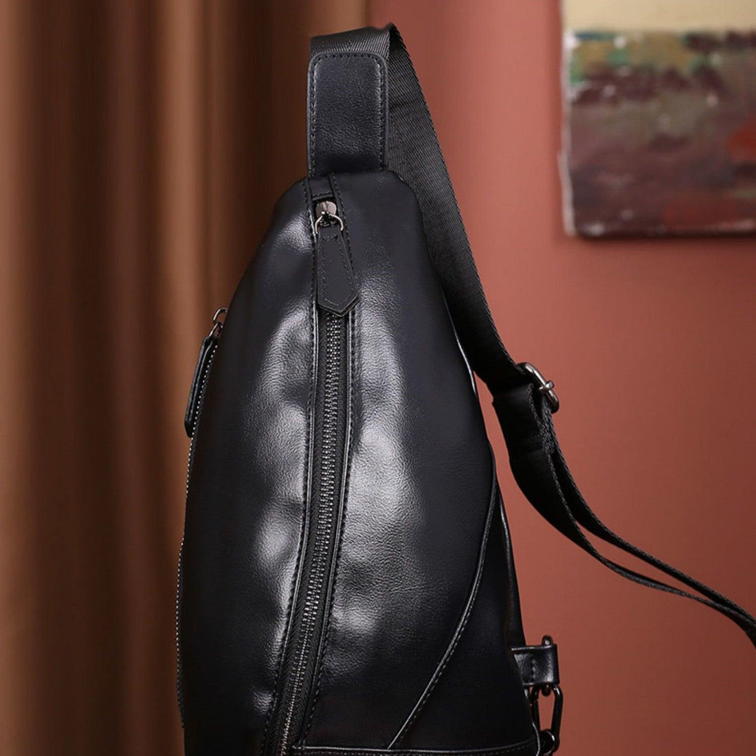 Compact PU Sling Shoulder Bag