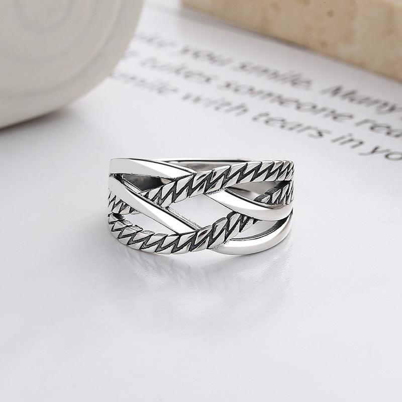 Twist Shape Line Cross Ring Trend Sweet Cool Wind Forefinger - Trendha