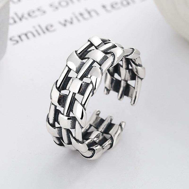 Unisex Style Geometric Woven Fashion Cool Exaggerated Versatile Ring