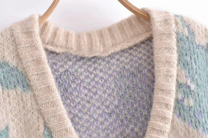 V-neck Loose Knit Vest For Women - Trendha