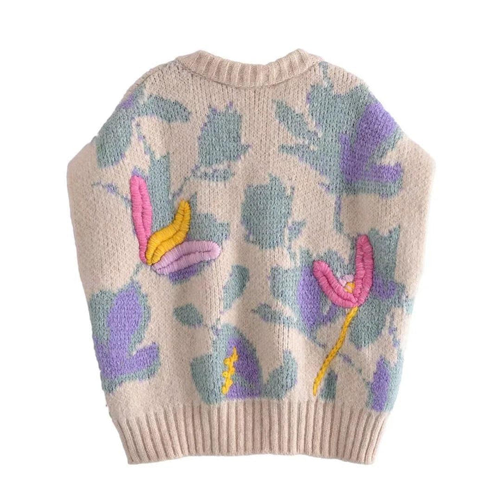 V-neck Loose Knit Vest For Women - Trendha