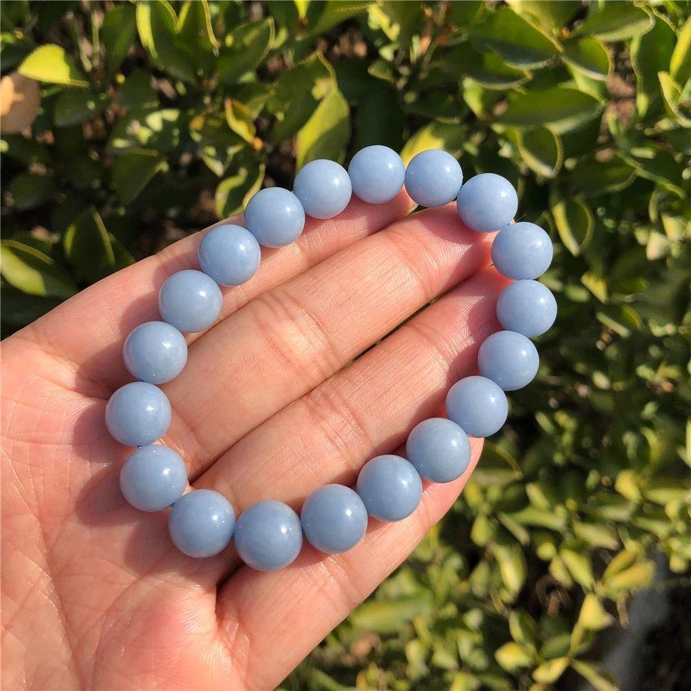 Versatile Blue Anhydrite Single Circle Crystal Bracelet - Trendha