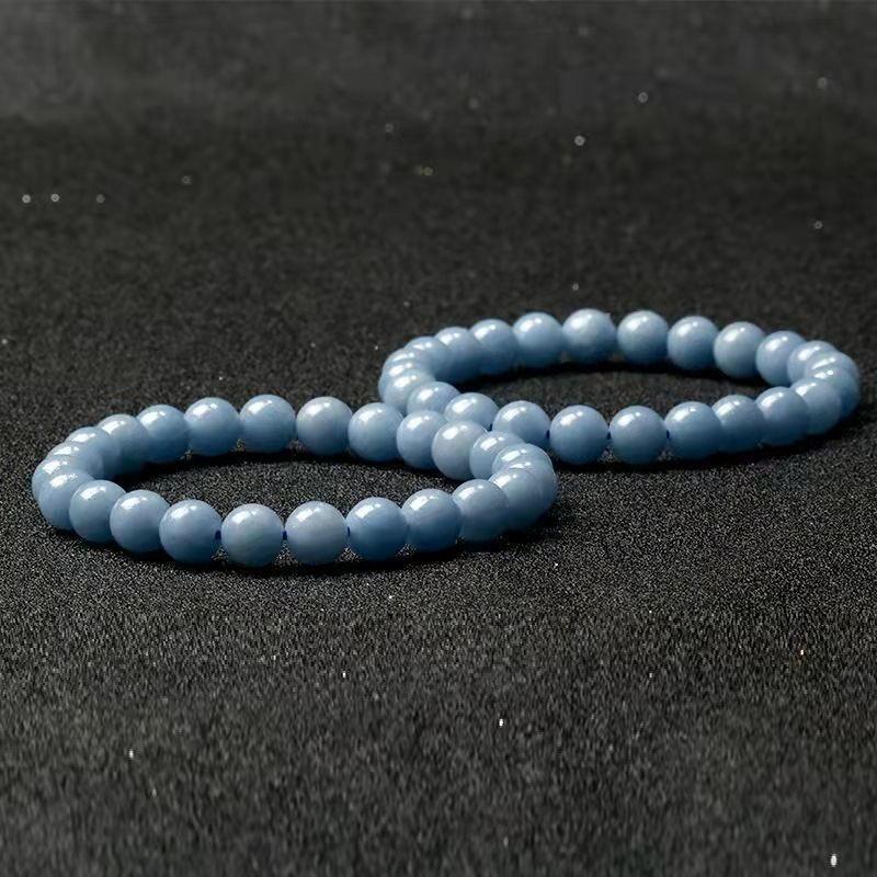 Versatile Blue Anhydrite Single Circle Crystal Bracelet - Trendha