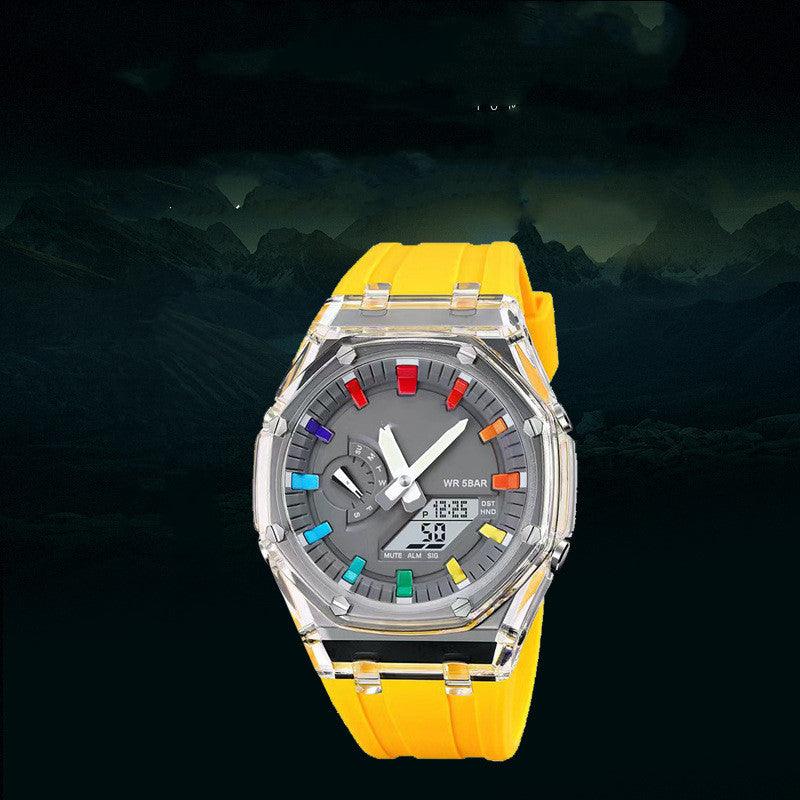 Round Fashion Watch with Colorful Plastic Strap