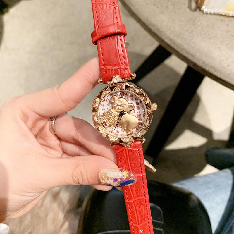 When The Golden Pig Girl's Watch Comes, It Will Transfer Fashion Watches - Trendha