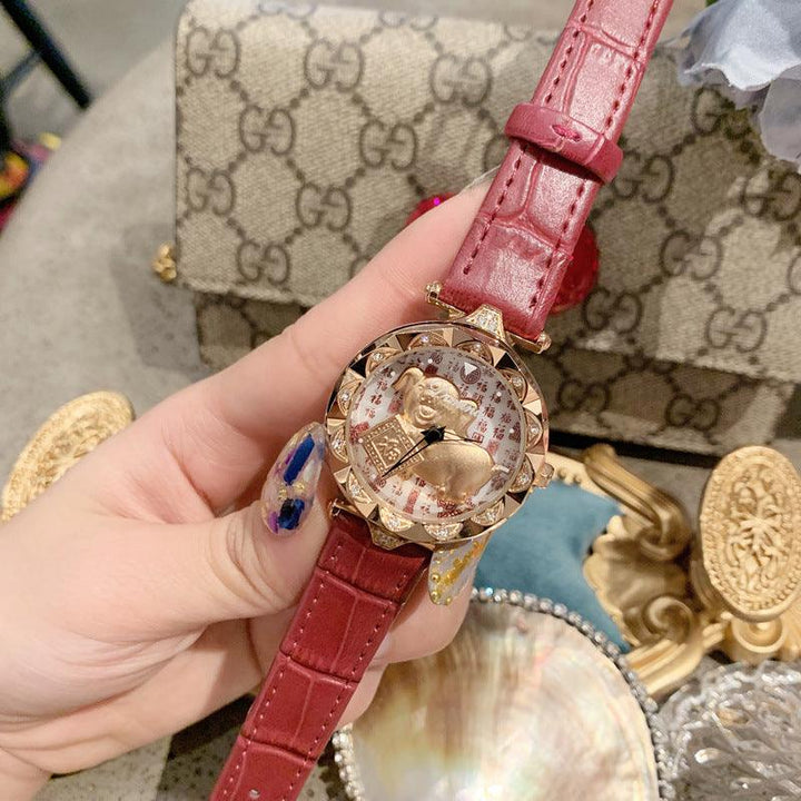 When The Golden Pig Girl's Watch Comes, It Will Transfer Fashion Watches - Trendha