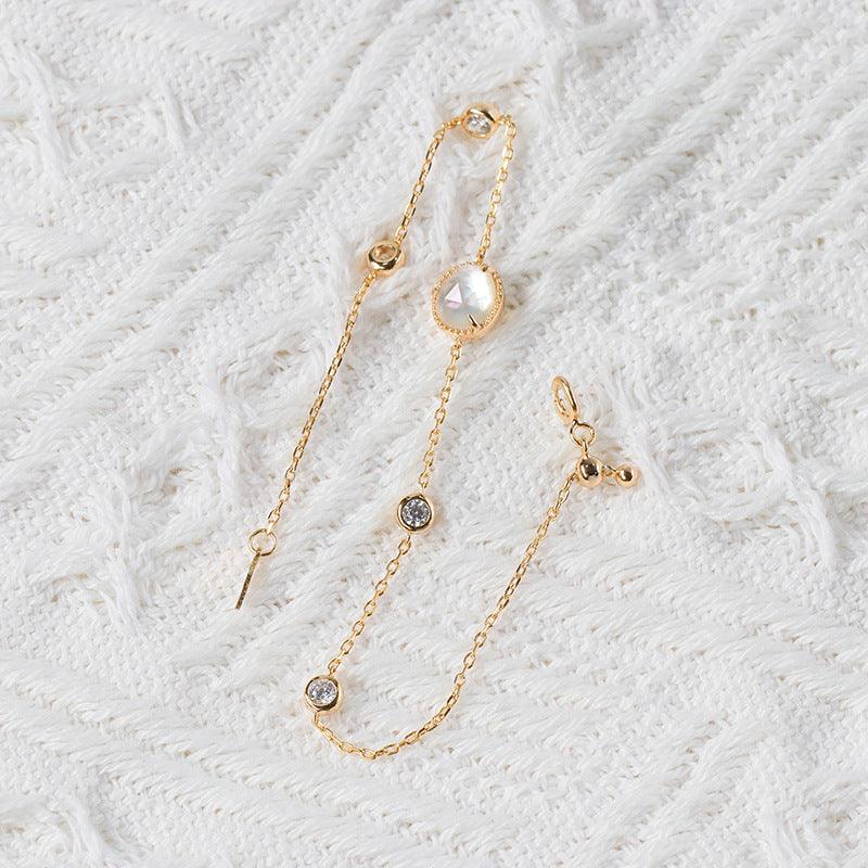 White Butterfly Shell Bubble Bracelet - Trendha