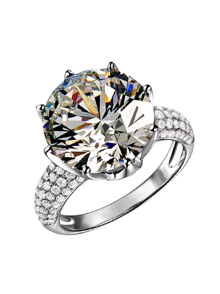 White Gold Female Moissanite Ring - Trendha