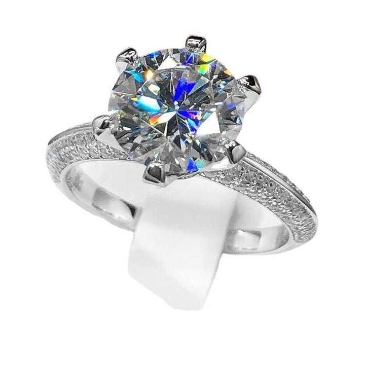 White Gold Female Moissanite Ring - Trendha