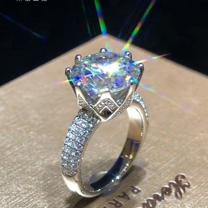 White Gold Female Moissanite Ring - Trendha