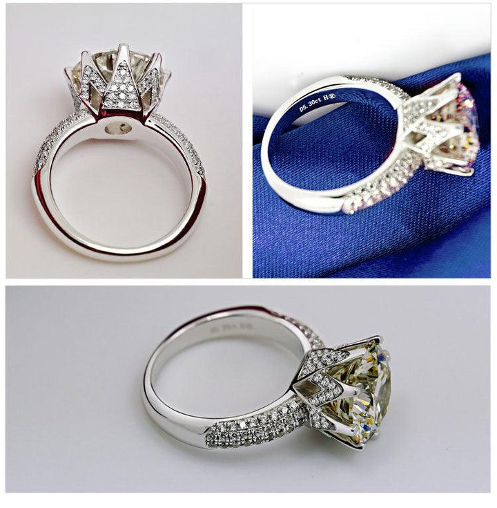 White Gold Female Moissanite Ring - Trendha
