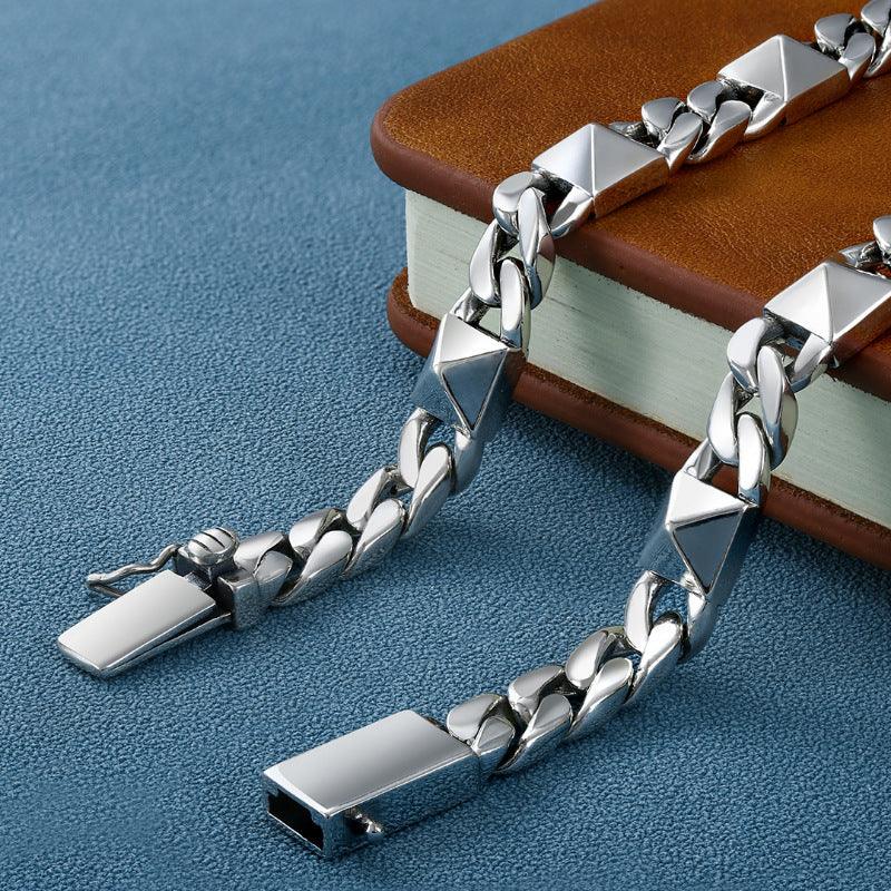 Wind Willow Nail Fashion Cuban Bracelet Hip Hop Street Personality Safety Buckle - Trendha