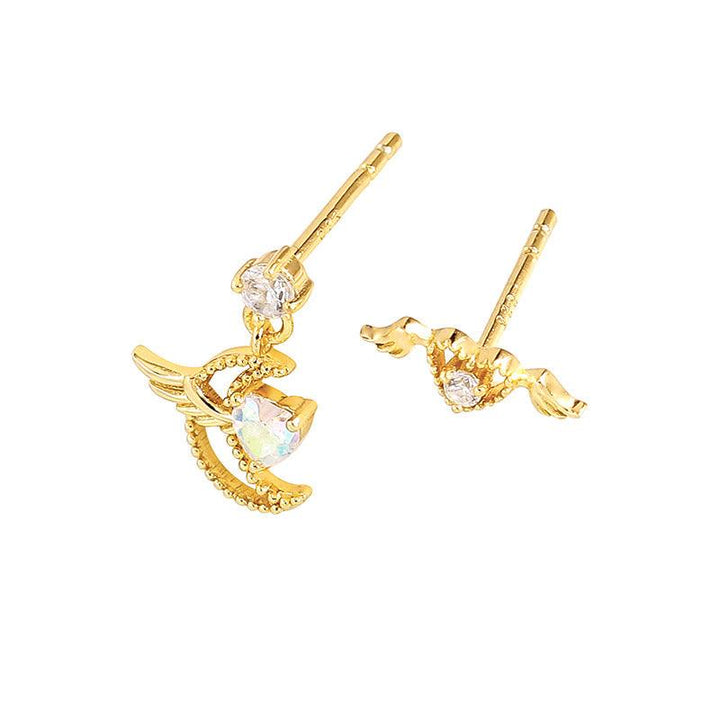 Wing Quartz White Zirconium Stud - Trendha