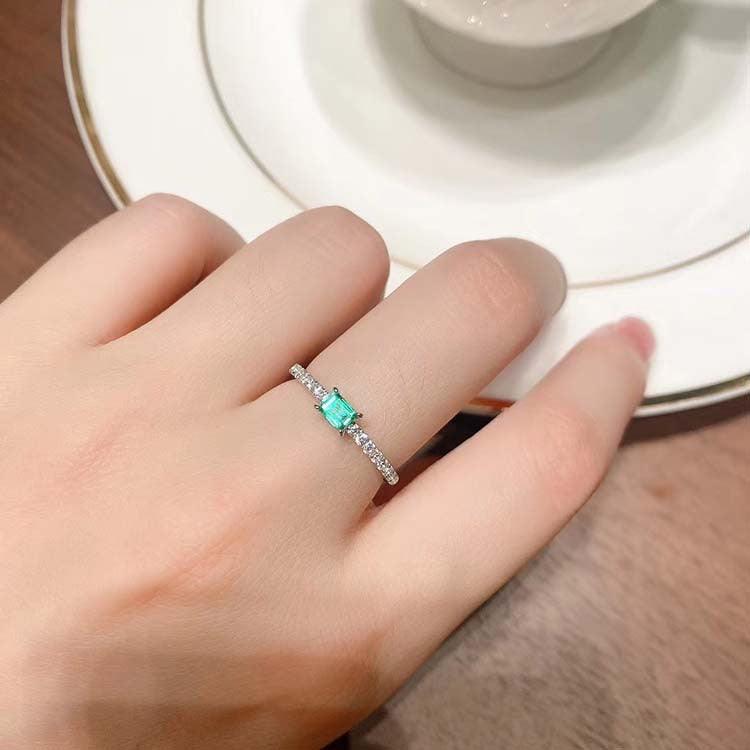 Women's 20-point Square S925 Sterling Silver Ring - Trendha