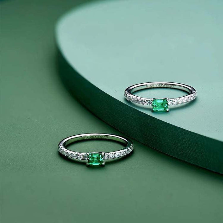 Women's 20-point Square S925 Sterling Silver Ring - Trendha