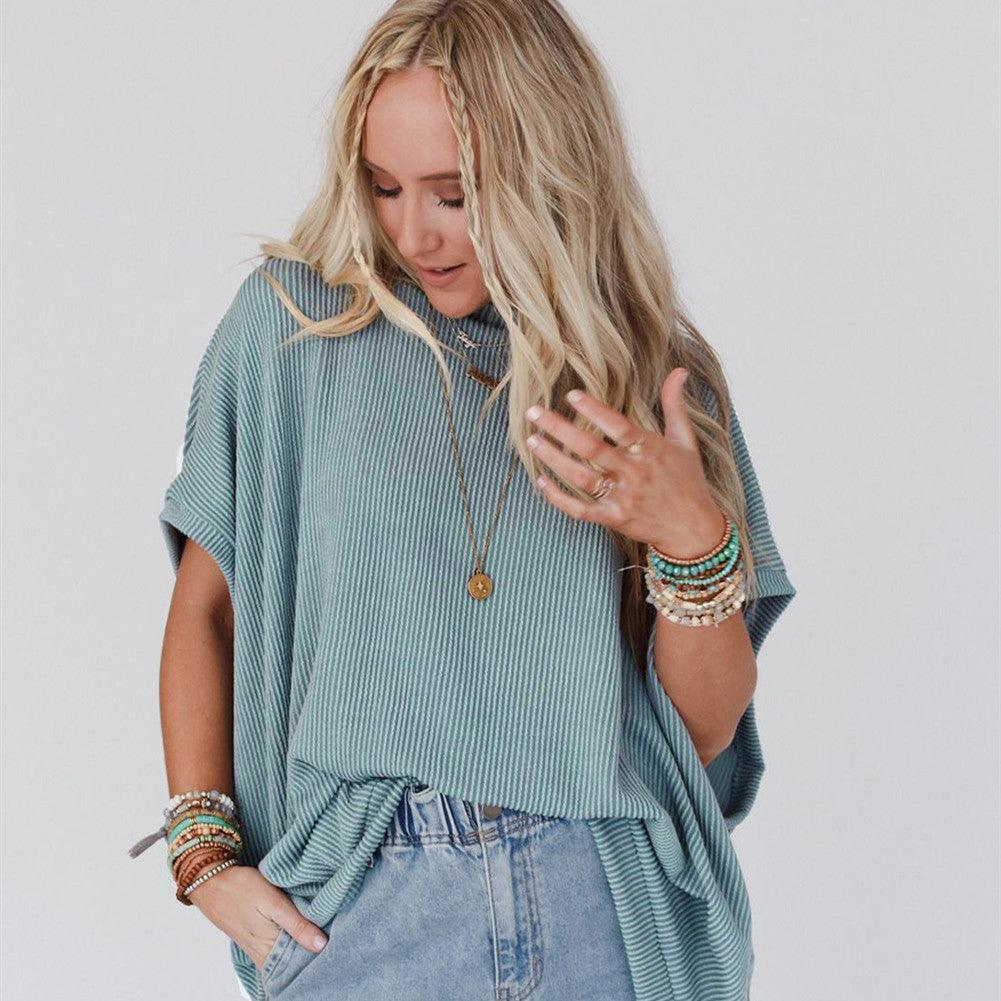 Women's Bat Loose Large Size Short Sleeve - Trendha