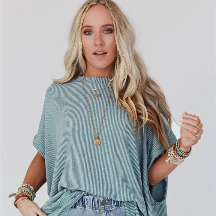 Women's Bat Loose Large Size Short Sleeve - Trendha