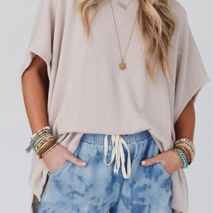 Women's Bat Loose Large Size Short Sleeve - Trendha