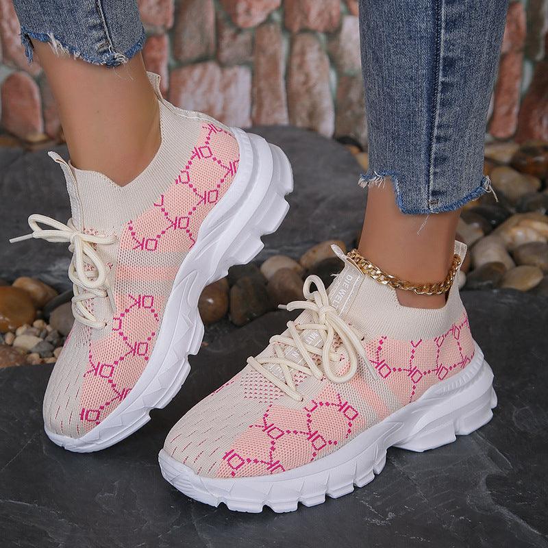 Women's Mesh Lace-Up Casual Trainers