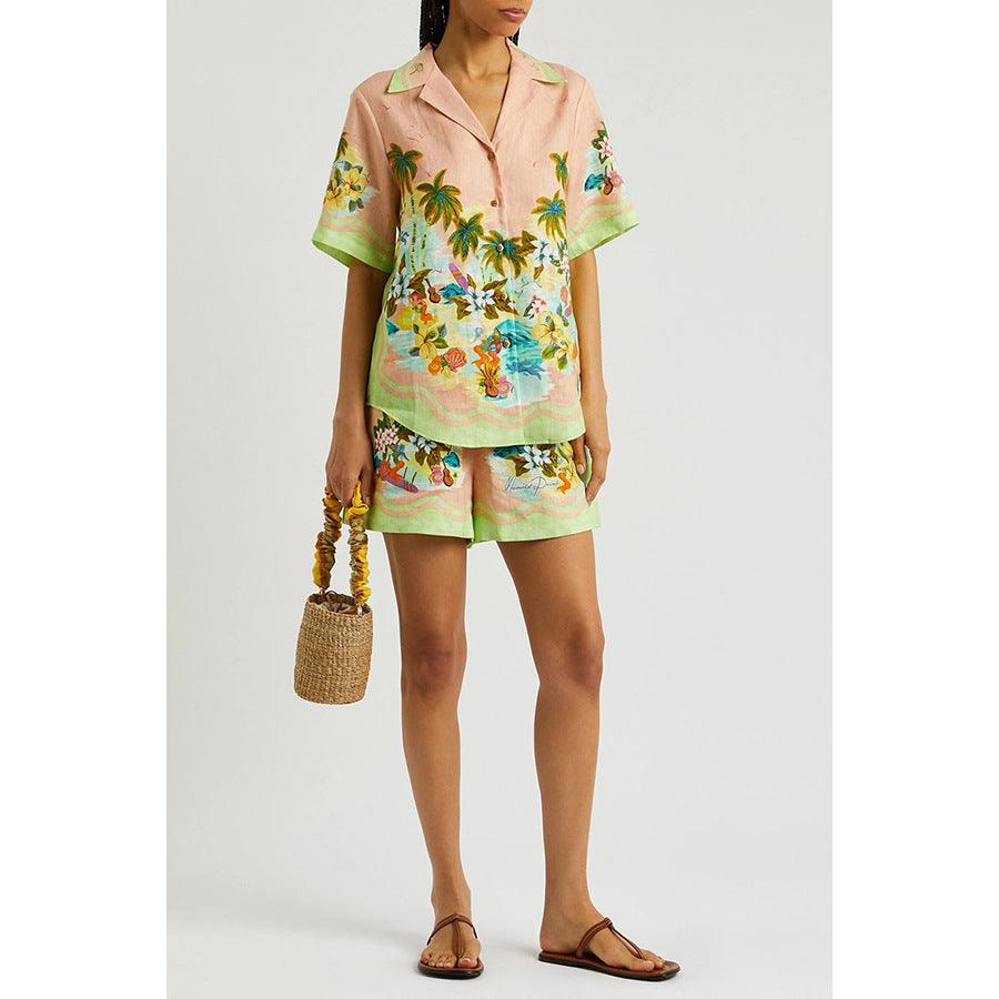 Women's Casual Short-sleeved Two-piece Suit - Trendha