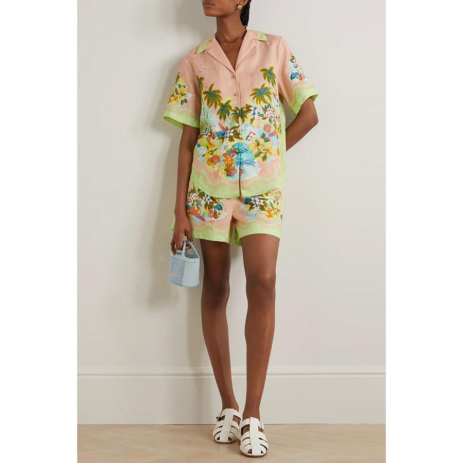 Women's Casual Short-sleeved Two-piece Suit - Trendha