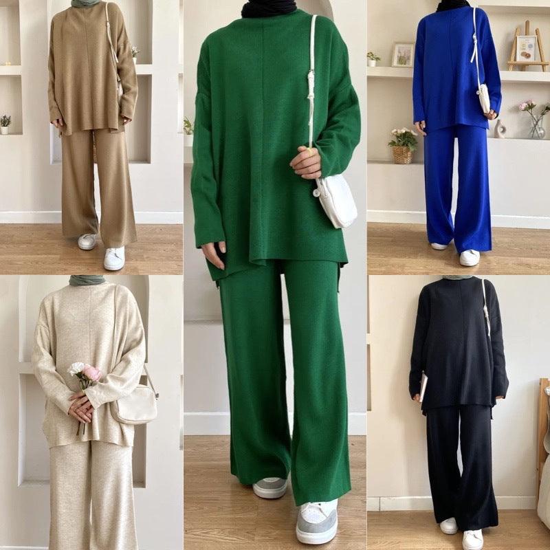 Women's Sweater and Wide-Leg Trouser Set