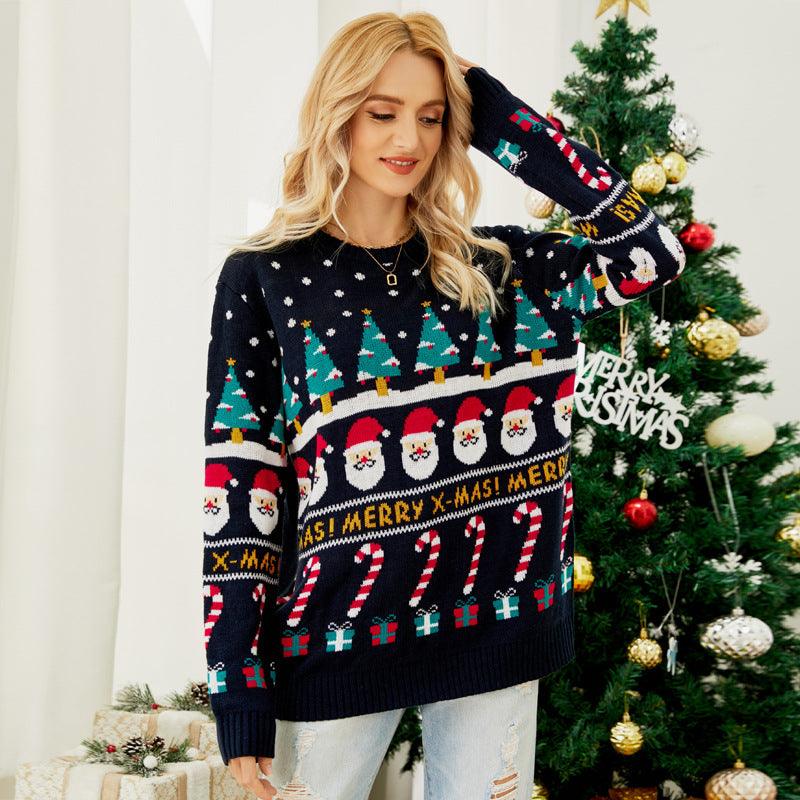 Women's Christmas Tree Sweater Pullover Snowman - Trendha