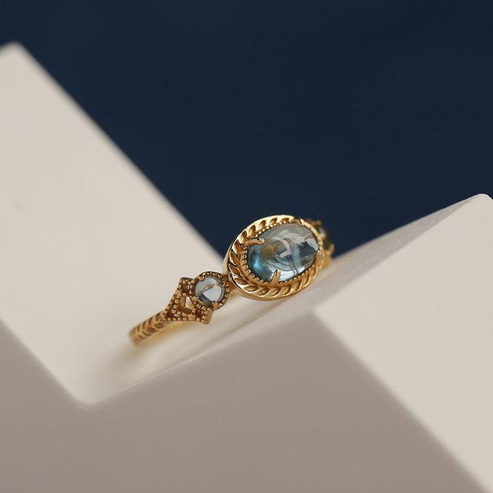 Women's Fashion Personality Vintage Topaz Ring - Trendha