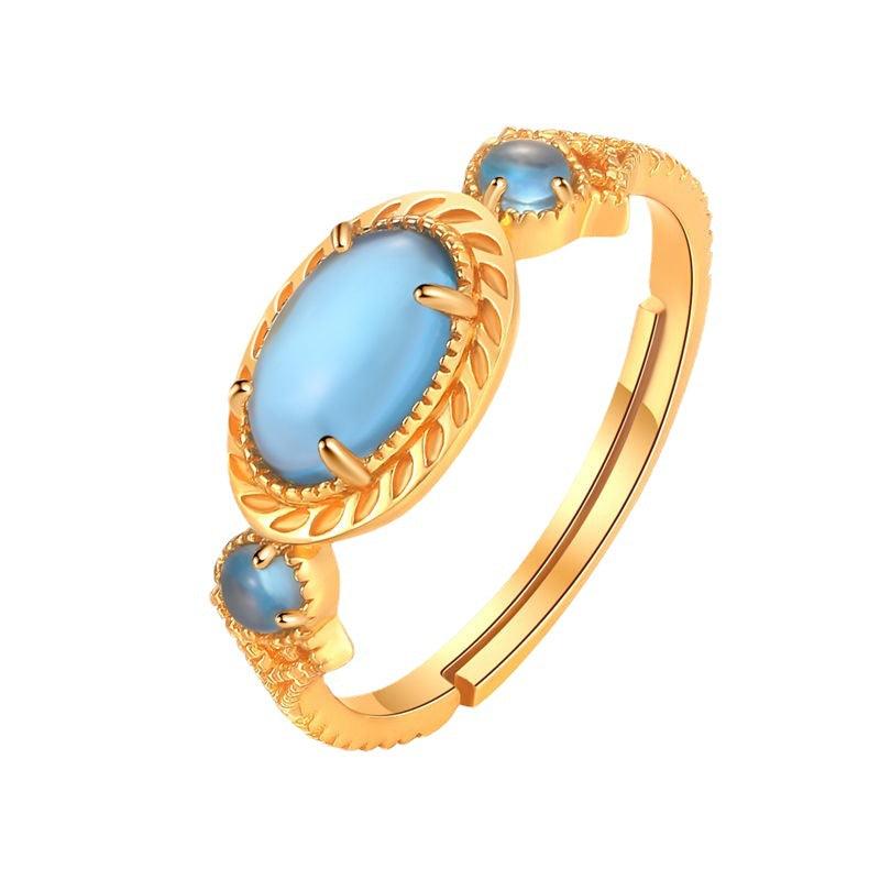 Women's Fashion Personality Vintage Topaz Ring - Trendha