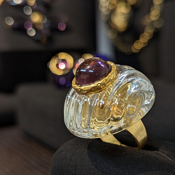 Women's Fashion Simple Clashing Color Lucite Ring - Trendha