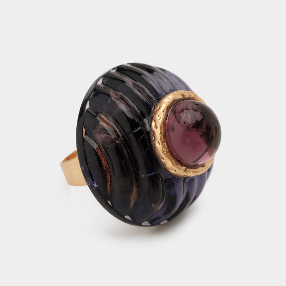 Women's Fashion Simple Clashing Color Lucite Ring - Trendha