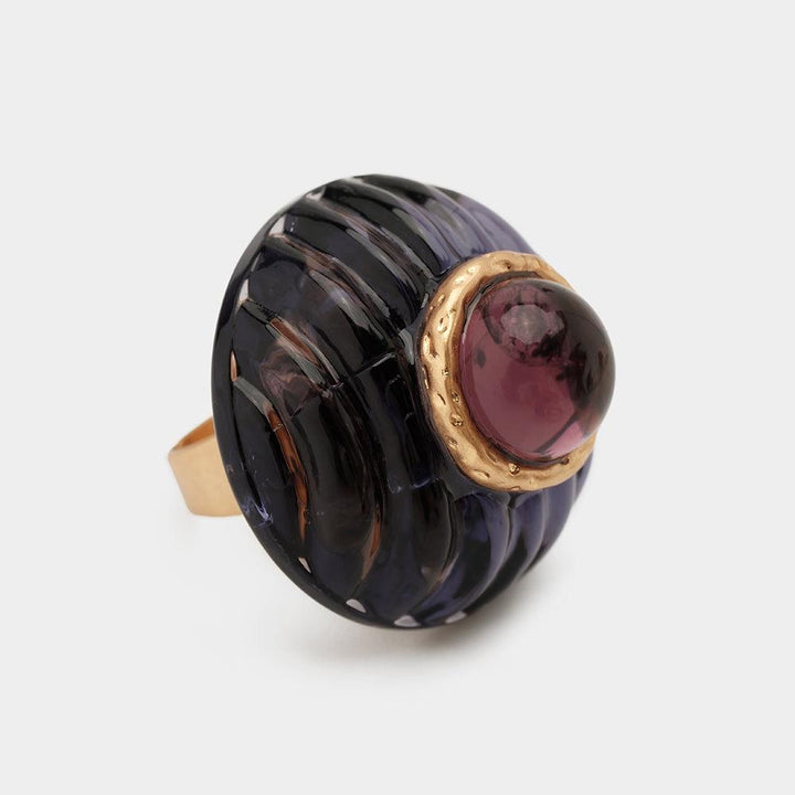 Women's Fashion Simple Clashing Color Lucite Ring - Trendha